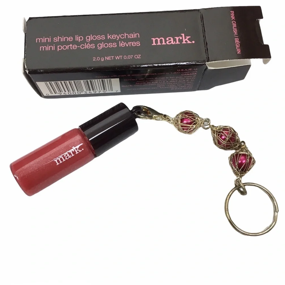 mark. Mini Shine Glow Baby Glow Lip Gloss Keychain Pink Crush Avon